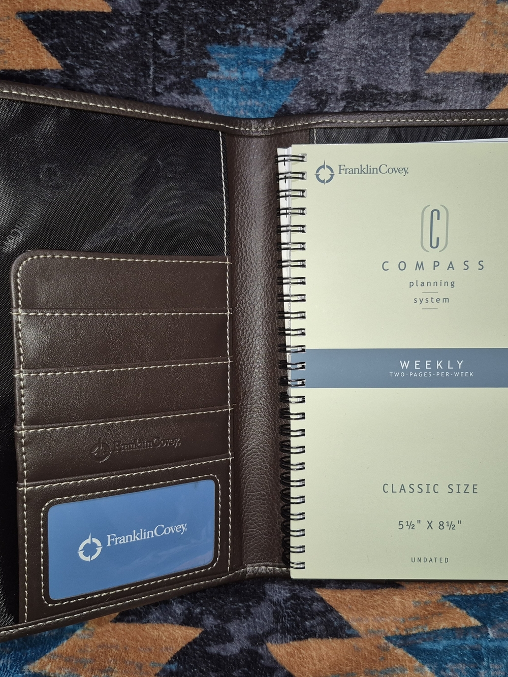 🔥New! Franklin Covey Chocolate Synthetic Leather Organizer Planner Classic